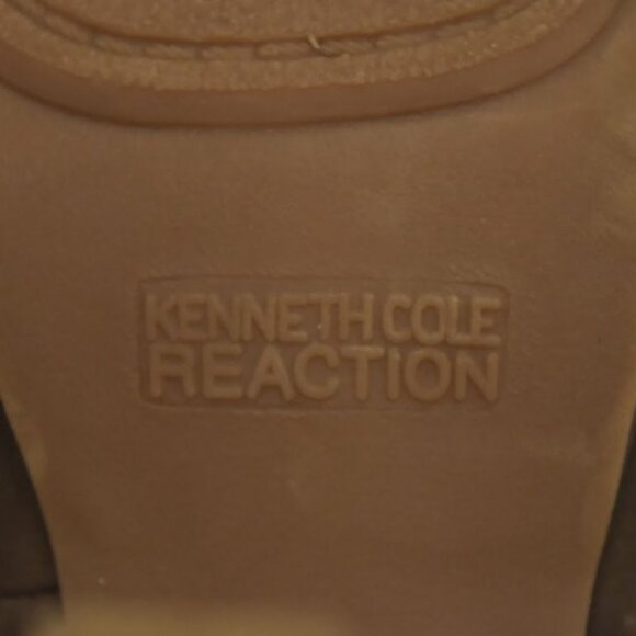 Kenneth Cole Reaction Brown Peep Toe Ankle Boots Booties Women 10 Stacked Heel - Picture 8 of 8